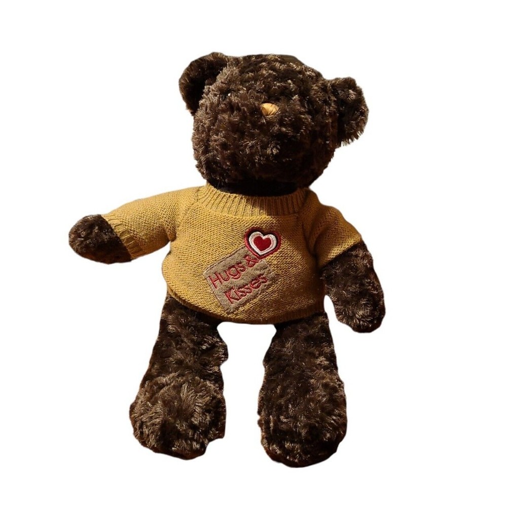 DanDee Plush Bear Hugs Kisses Sweater Brown  Collectors Choice stuff animal